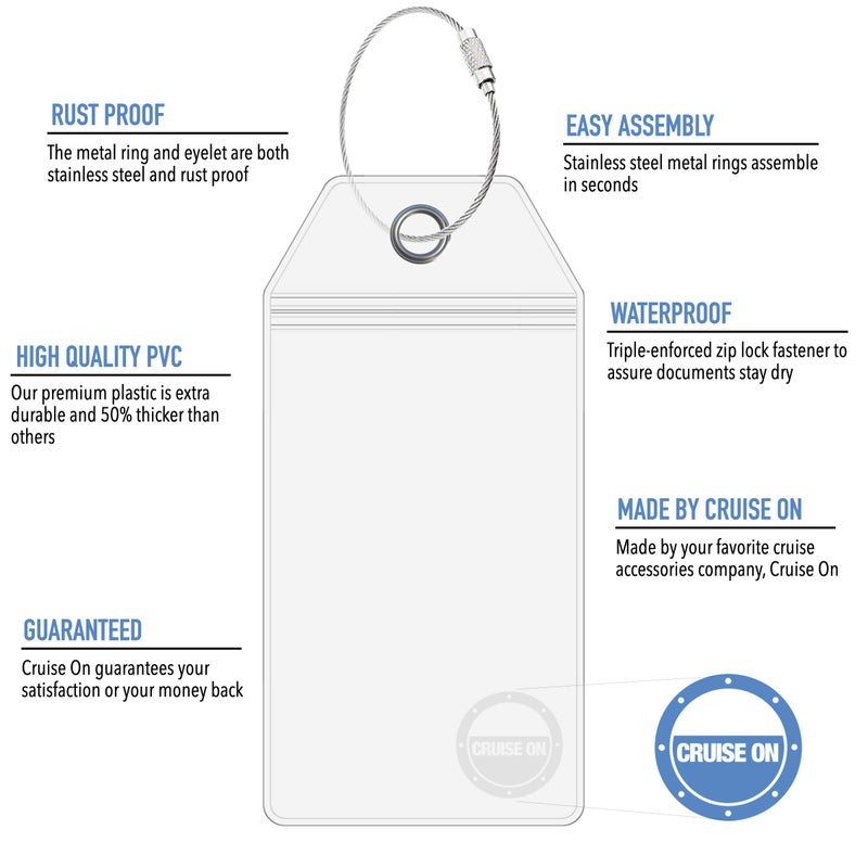 Cruise On Holland America Cruise Luggage Tag Holder (4 Pack), Fits All Holland America Ships & Tags, Waterproof, Clear & Durable, Cruise Essentials 2026-2027 for Smooth Travel - Image 4